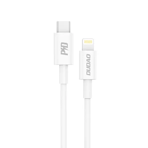Dudao L6X data transfer and charging cable | USB-C to Lightning | 20W | 1m | white