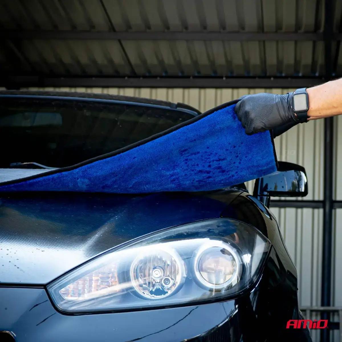 Microfiber glove and drying towel 94/800gsm 20x26/60x90cm AMIO-04489