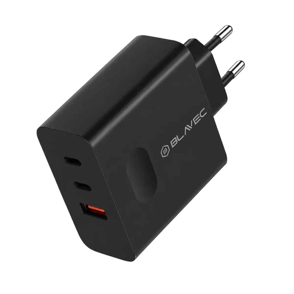 Blavec Wall charger BC-11 GaN - USB + 2xType C - QC PD 65W 3A with Type C to Type C cable (TCBC11G-U2CB653A) black