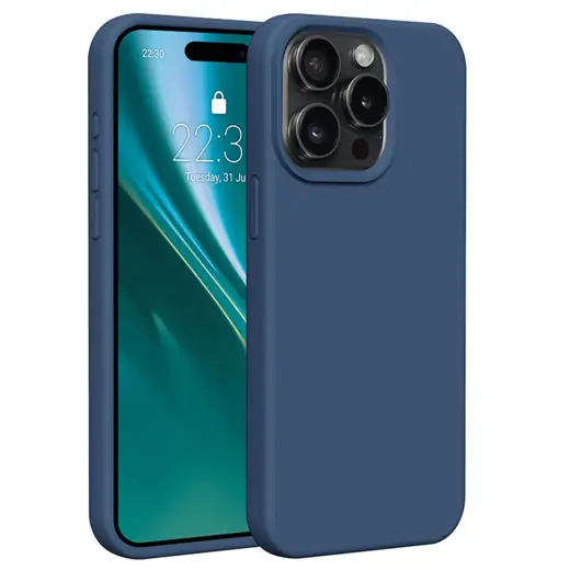 Etteri Silicone phone case for iPhone 15 Pro Max blue