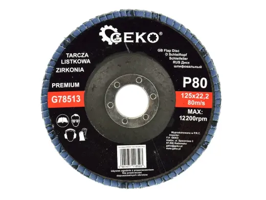 Tsirkoonium-alumiinium lamellketas 125mm, tera 80, GEKO Premium