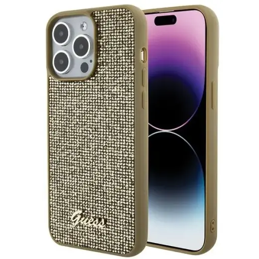 Guess GUHCP15XPMSDGSD iPhone 15 Pro Max 6.7" złoty|gold hardcase Disco Metal Script