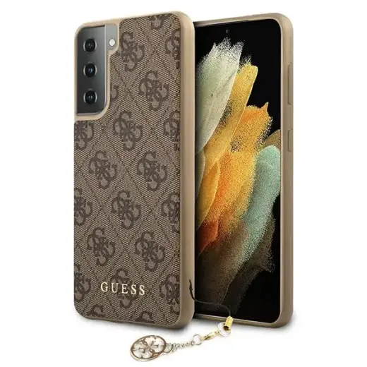 Guess GUHCS21MGF4GBR S21+ G996 brązowy|brown hardcase 4G Charms Collection