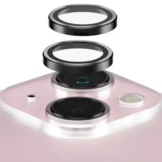 PanzerGlass Hoops Camera iPhone 15 6.1" | 15 Plus 6.7" czarny|black 1138 camera lens protector hoop optic rings