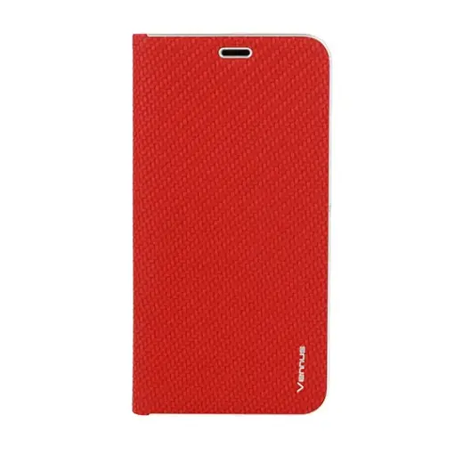 Vennus Book CARBON raamatutüüpi telefoni ümbris iPhone 12 Pro Max punane