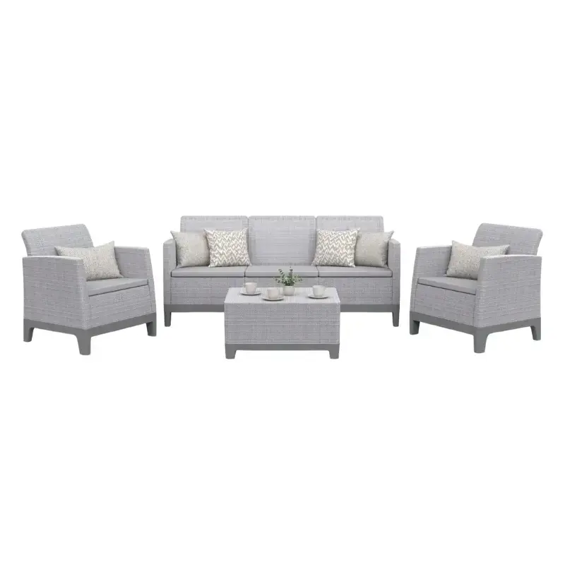 Dārza mēbeļu komplekts Scandi Forma 3 Seater Set gaiši pelēks/tumša tērauda pelēks