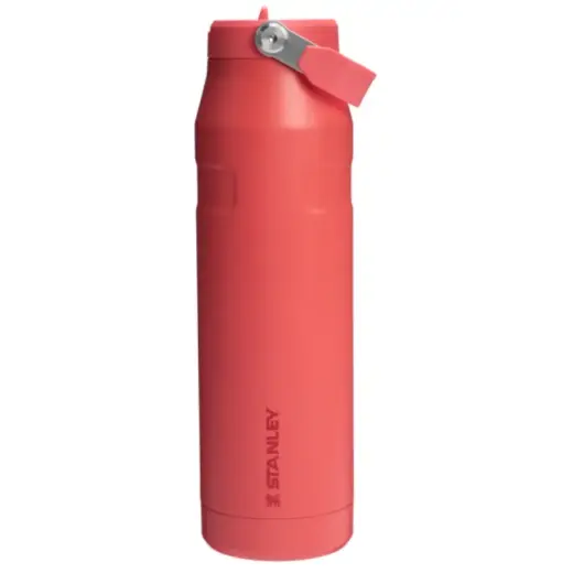 Termopudele ar salmiņu The IceFlow Bottle Flip Straw 2.0 1,06L koraļu sarkanoranža