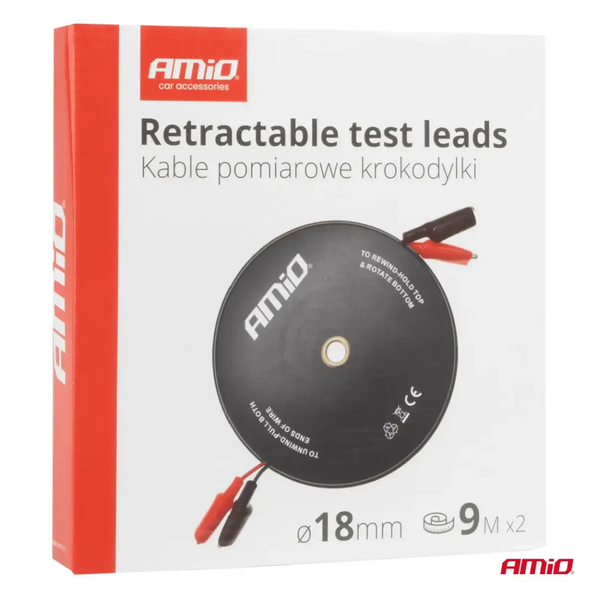 Retractable Test Lead 2x9m AMIO-04275