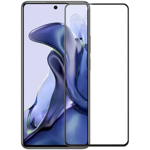 Fusion full glue 5D aizsargstikls pilnam ekrānam Xiaomi 11T 5G | 11T Pro 5G melns