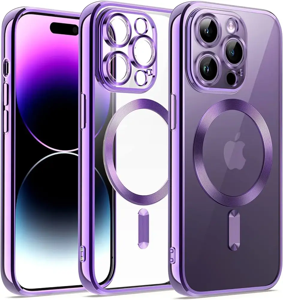 Fusion MagSafe Electroplate silikona aizsargapvalks Apple iPhone 14 Pro violets