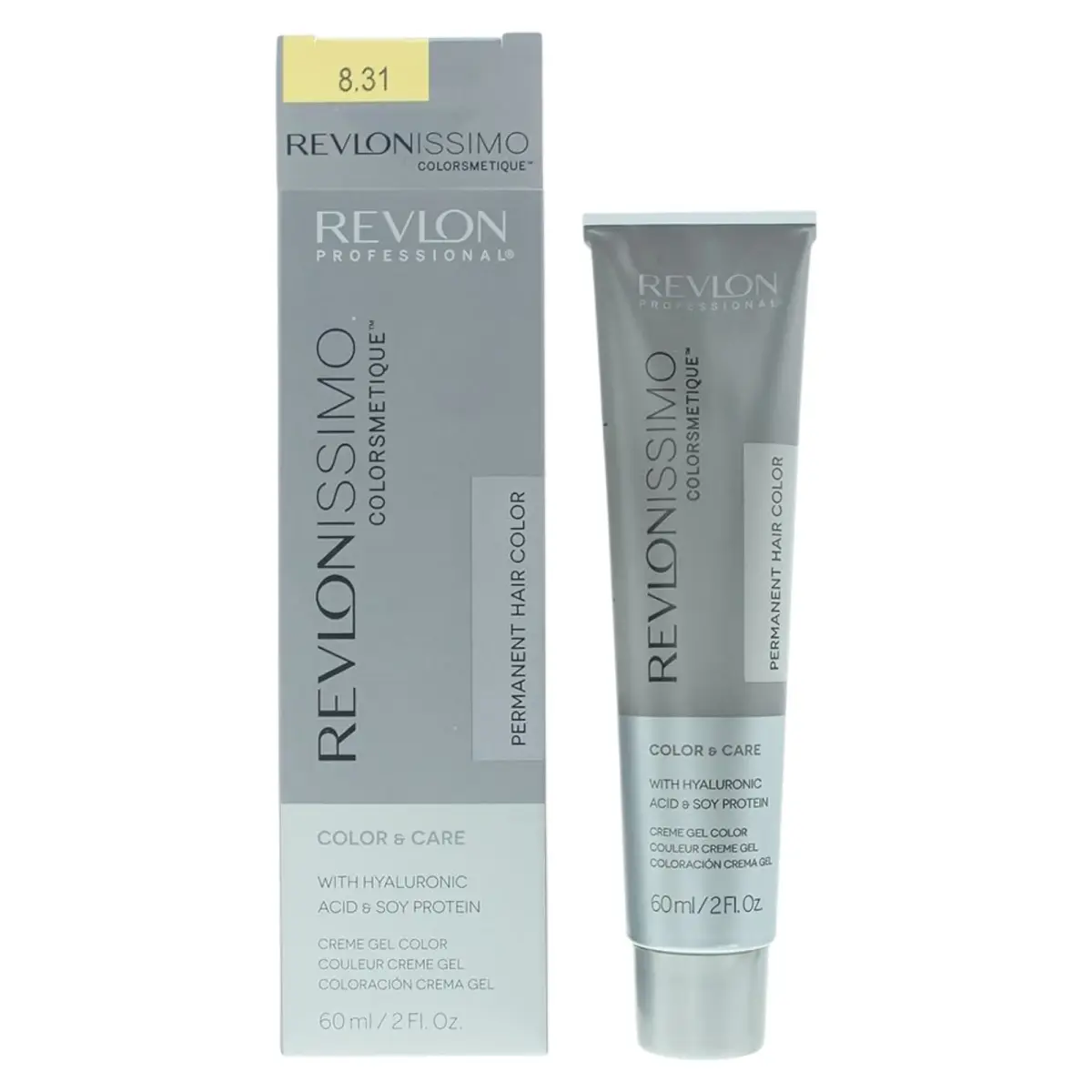 Revlon, Revlonissimo Colorsmetique, KER-HA Complex, Permanent Hair Dye, 8.31 Light Beige Blonde, 60 ml