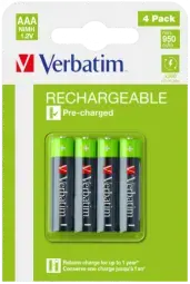 Baterijas Verbatim AAA Premium Rechargeable 4-Pack 950mAh