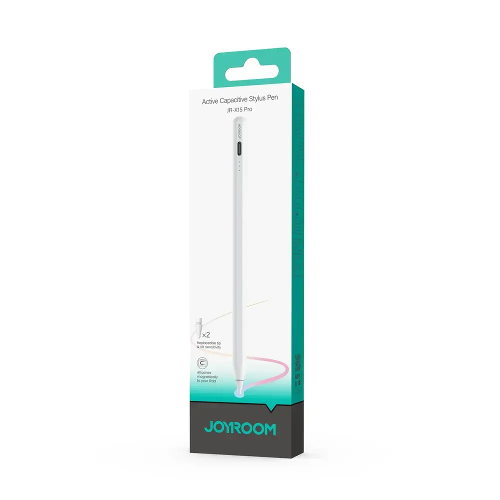 Joyroom JR-X15 Pro Active Stylus with 2 Spare Tips - White