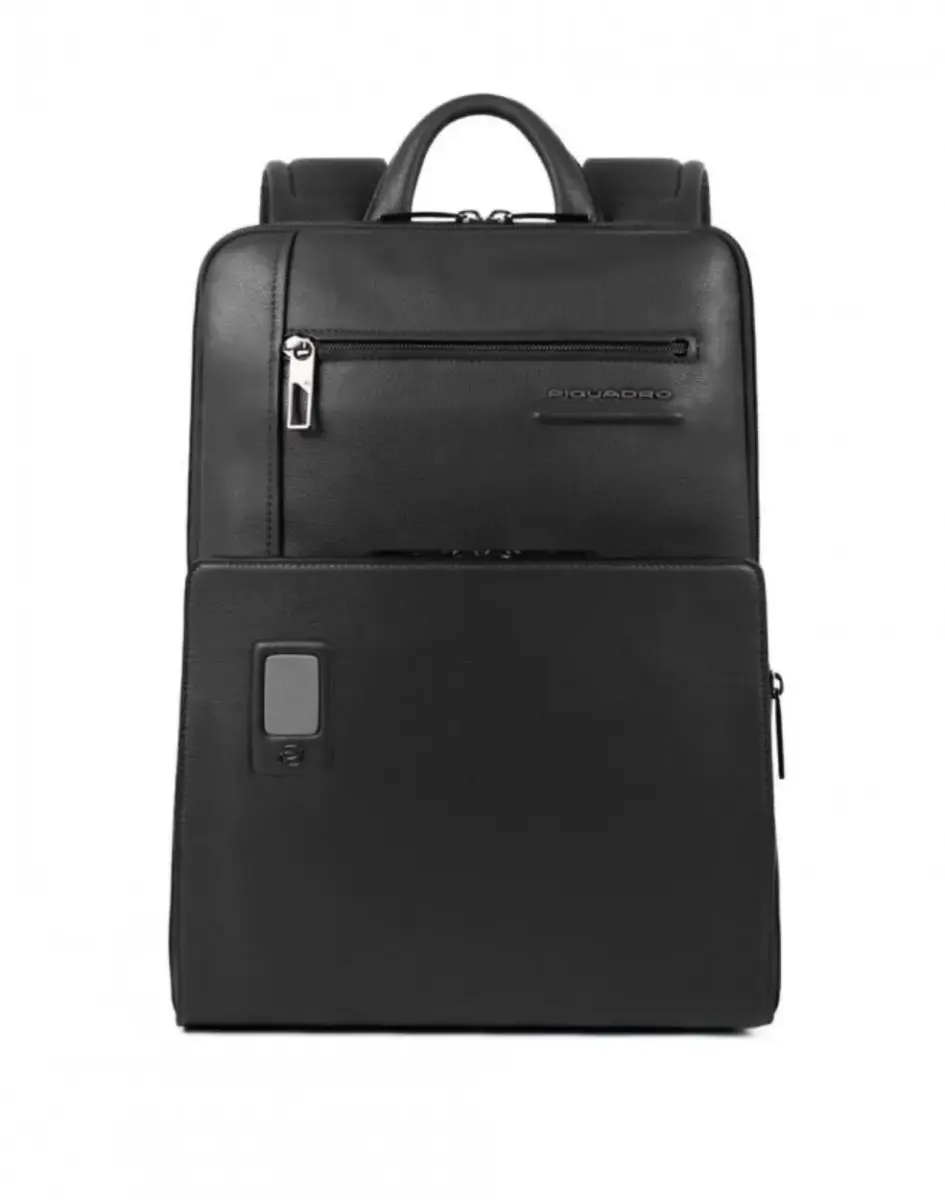 Piquadro, Tasche, Leather, Leather Backpack, Black, For Men