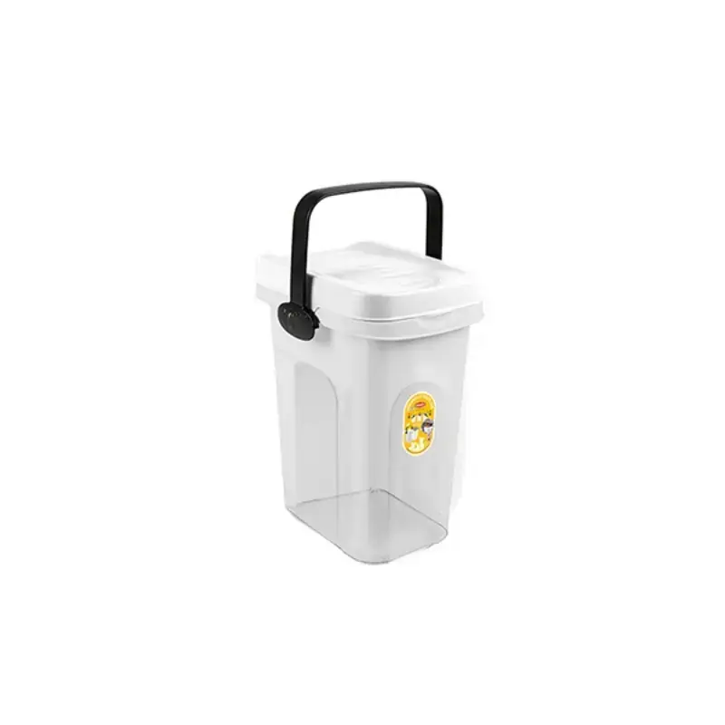Konteiner lemmikloomatoidu hoidmiseks 2,5kg 7L 23x19x31cm läbipaistev/valge