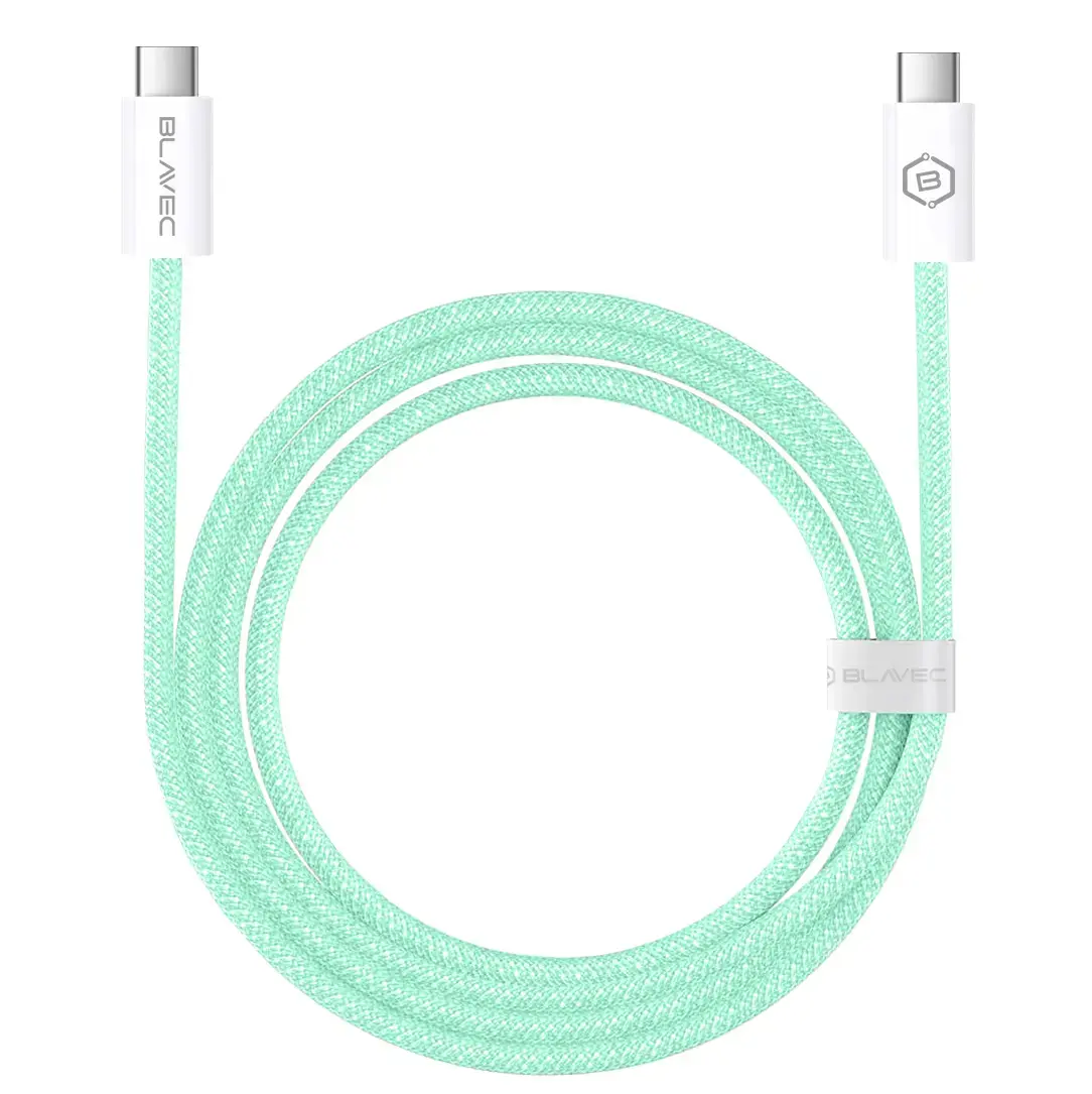 Blavec Candy data transfer and charging cable | USB-C to USB-C | 60W | 1m | green