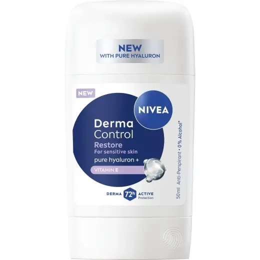 NIVEA, Deodorante, Festes Antitranspirant Derma Control Restore (Antitranspirant) 50 Ml (Stick, 50ml)