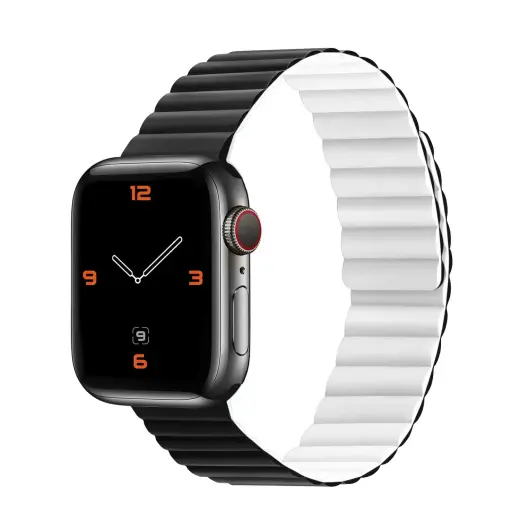 Silicone magnetic loop for Apple Watch 38/40/41 double-sided design 2 white-black