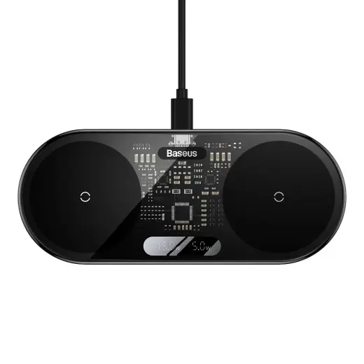 Baseus Digital LED Display WXSX010101 2-in-1 juhtmevaba laadija | Qi | 20W | must