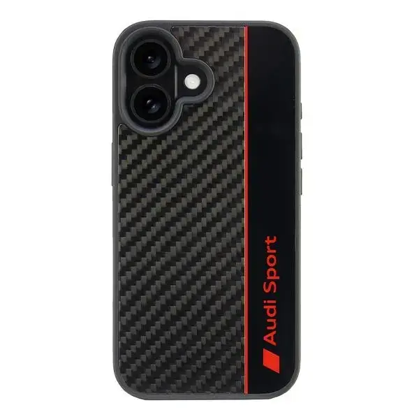 Audi Carbon Fiber Stripe iPhone 16 6.1" czarny|black hardcase AUS-TPUPCIP16-R8|D1-BK