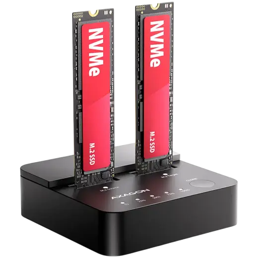 ADSA-M2C22L USB-C 20Gbps docking station for 2 x M.2 NVMe SSD with disk cloning function without PC