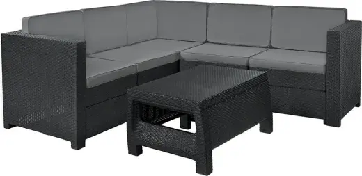 Aiamööbli komplekt Caprice, hall/must