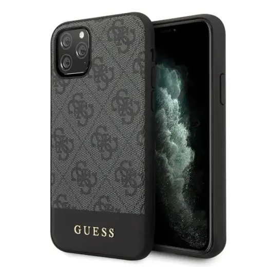 Guess GUHCN65G4GLGR 4G Stripes Cover For Apple iPhone 11 Pro Max Grey