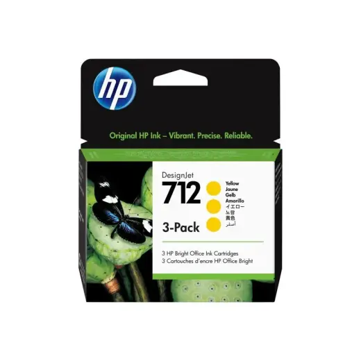 HP Ink No 712 HP712 HP 712 Yellow Gelb 3-Pack 3Pack (3ED79A)