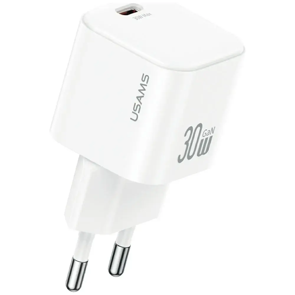 USAMS JO Series CC262 travel charger | 30W | USB-C | white with USB-C 1.0m cable included