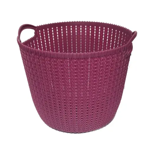 Plastic basket round 32x30x26cm Ruuby, dark red