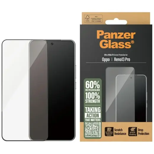 Szkło hartowane PanzerGlass Ultra-Wide    Fit w. Black Frame do Oppo Reno13 Pro