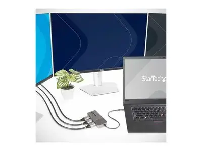 StarTech.com 3-Port USB-C MST Hub, USB Type-C to 3x HDMI Multi-Monitor Adapter for Laptop, Triple HDMI up to 4K 60Hz w| DP 1.4 Alt Mode and DSC, HDR, 1ft (30cm) Cable, USB Bus-Powered - Multi-Stream Transport Hub (MST14CD123HD) - video|audio splitter - 3