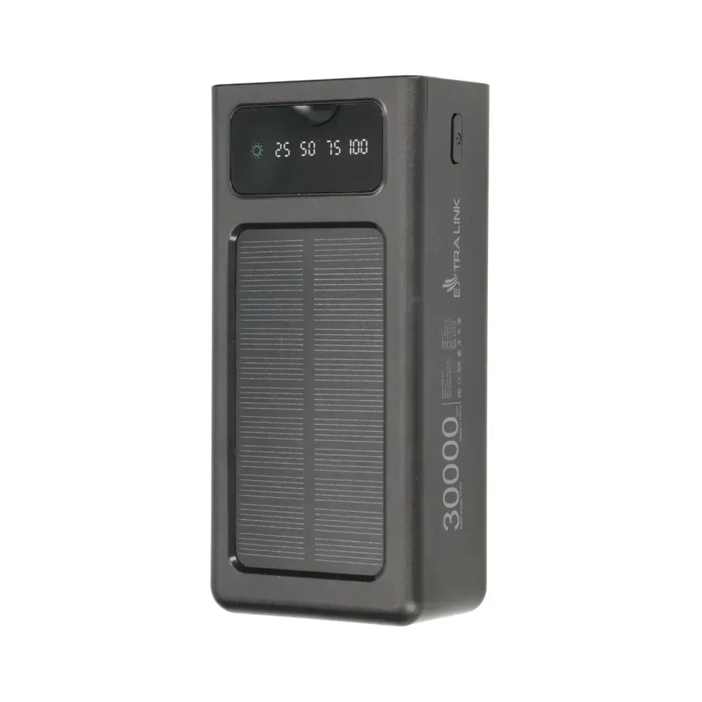 Внешний аккумулятор Extralink Solar EPB-093 30000 мАч | 4 x USB черный