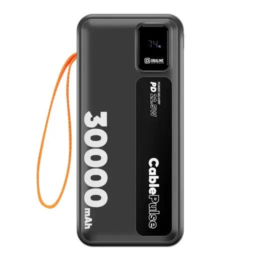 OBAL:ME CablePulse ārējais akumulators (powerbank) | 30 000 mAh | 22.5W | melns