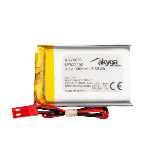 Lithium Polymer Battery Akyga AKY0620 LP523450 Li-Po 3.7V | 900mAh PCM JST 2.54 2Pin Connector 150mm