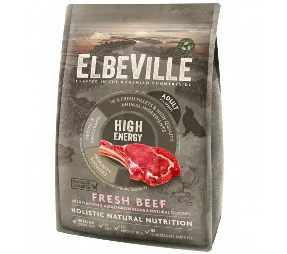 Sausa barība suņiem - ELBEVILLE Adult All Breeds Fresh Beef High Energy 4 kg