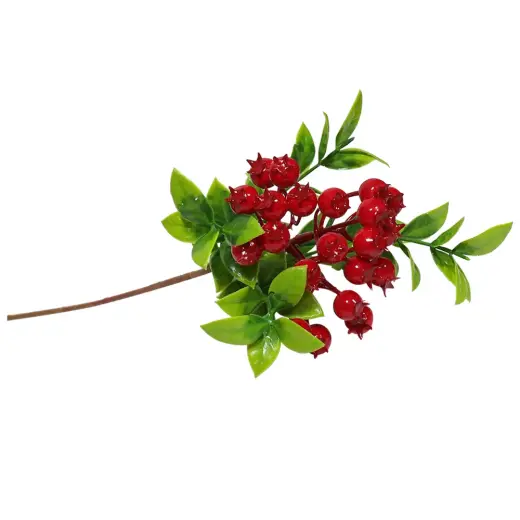 Decorative berries in a bunch 33cm, red