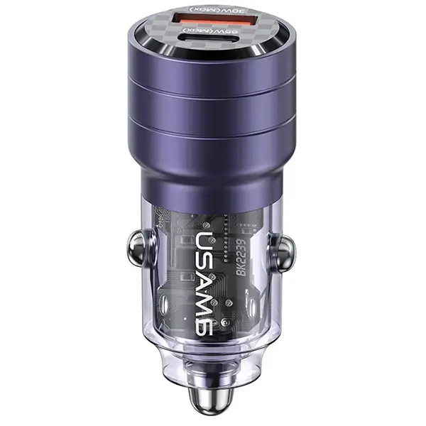 USAMS C36 CC176 automašīnas lādētājs | 95W | USB-A, USB-C | violets