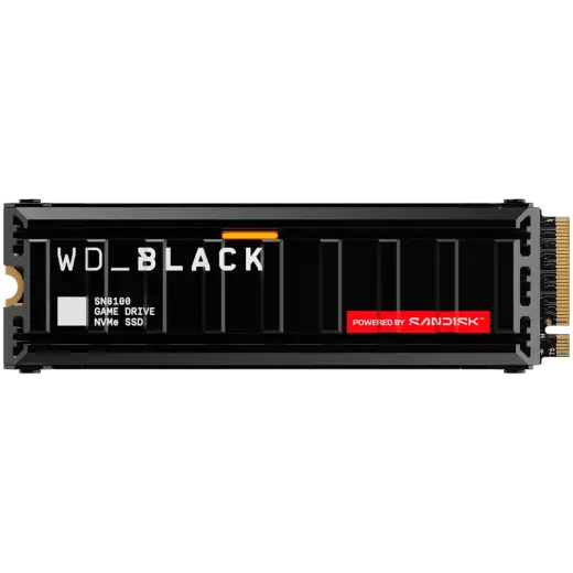 SSD  SANDISK Black SN8100 HeatSink 8TB M.2 2280 PCIe Gen5 x4 NVMe, Read/Write: 14900/13200 MBps, IOPS 2200K/2400K, TBW: 4800