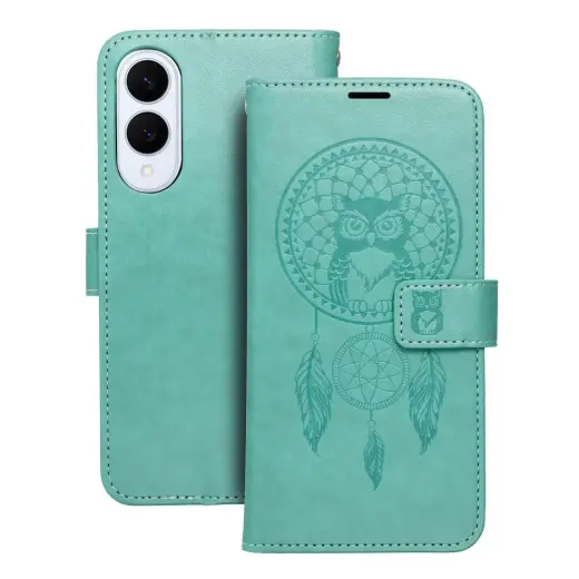 MEZZO dreamcatcher knyginio tipo telefono dėklas Samsung Galaxy S25 Edge (S937) žalias
