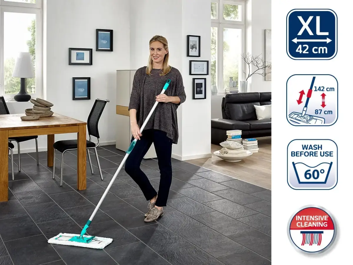 LEIFHEIT Grīdas birste ar teleskopisku kātu Profi XL micro duo 42cm