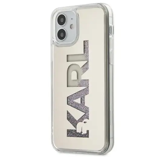 Karl Lagerfeld KLHCP12SKLMLGR iPhone 12 mini 5,4" srebrny|silver hardcase Mirror Liquid Glitter Karl