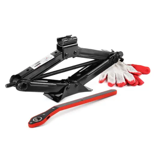 Scissor Jack with hand crank 1,5T and free gloves 1500 kg AMIO-02478