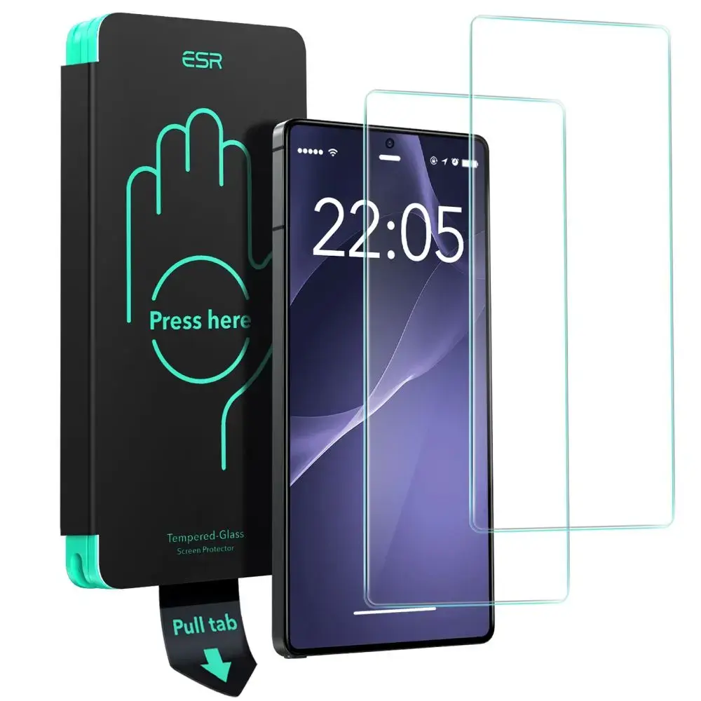 ESR aizsargstikls telefona ekrānam Samsung Galaxy S25 Ultra (S938) ar uzstādīšanas rāmi (2 gab.)