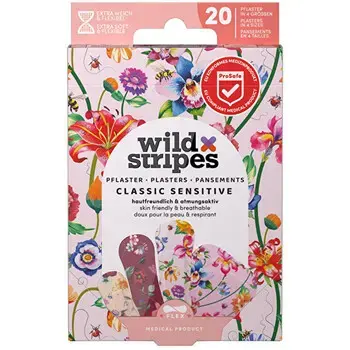 Wild Stripes Classic Sensitive Vintage Flowers - Hypoalergenní náplasti ( 20 ks )