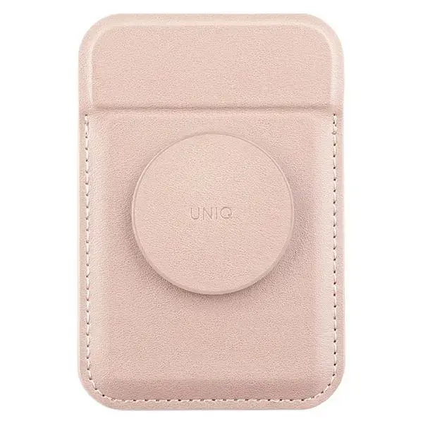 UNIQ Flixa magnetyczny portfel na karty z podpórką różowy|blush pink MagSafe