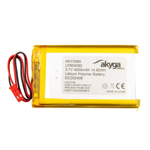 Lithium Polymer Battery Akyga AKY0580 LP805080 Li-Po 3.7V|4000mAh PCM JST 2.54 2-Pin Connector 150mm