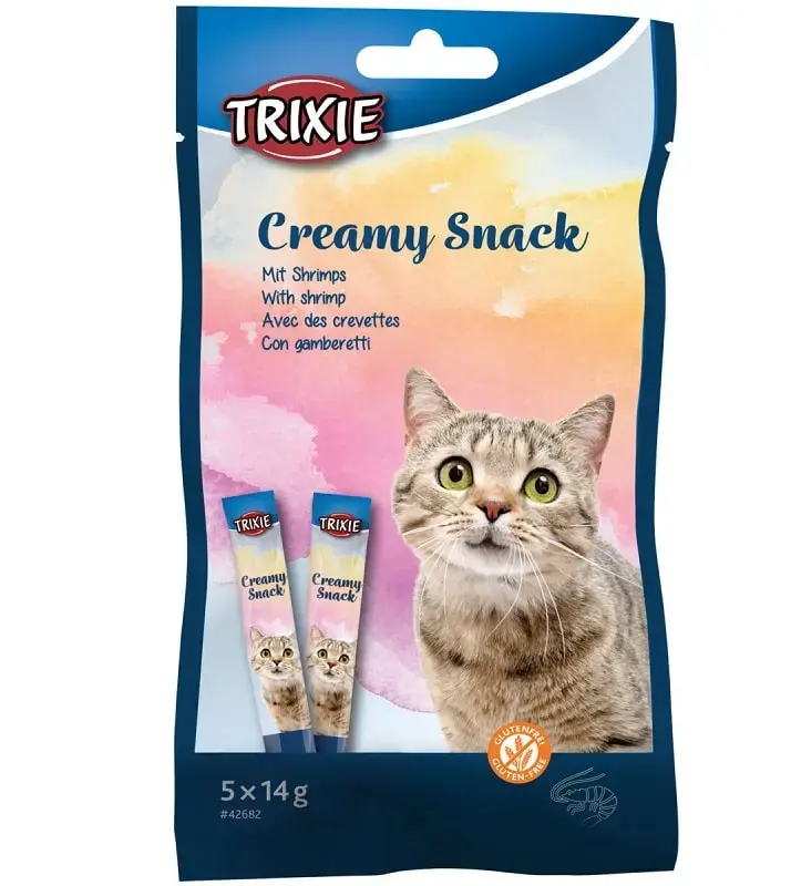 Gardumi kaķiem : Trixie Creamy Snack with shrimp, 5×14g