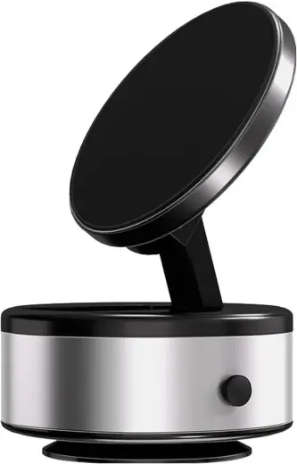 Electric vacuum suction car holder compatible with MagSafe silver