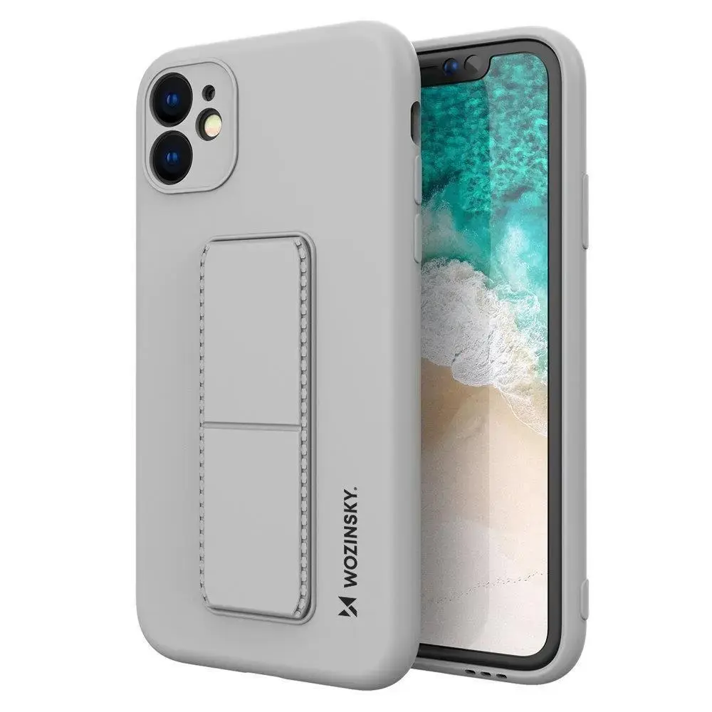 Wozinsky Kickstand Case iPhone 11 Pro Max Silicone Case with Stand Gray
